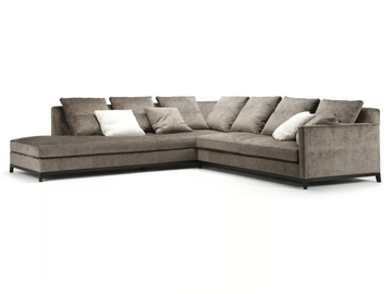 BRUCE - Corner sectional linen sofa by Blasco