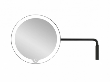 MODO - Wall-mounted round steel shaving mirror with integrated lighting by Blomus