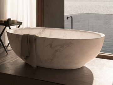 CASE 5.0 - Freestanding oval marble bathtub by Boffi