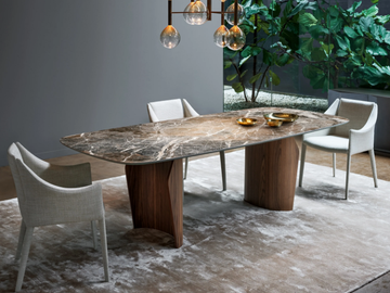 FLAME WOOD - Barrel-shaped table by Bonaldo