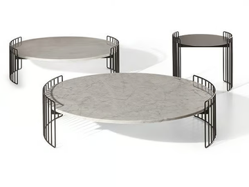 HARPE - Low round marble coffee table by Bonaldo