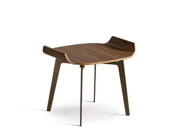 OLOS BEDSIDE TABLE - Rectangular walnut bedside table by Bonaldo