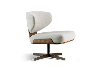 OLOS - Swivel fabric armchair with 4-spoke base by Bonaldo