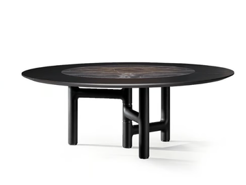 PIVOT ST - Round table with Lazy Susan by Bonaldo