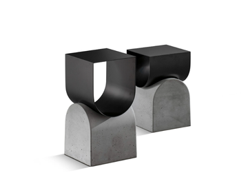 VAGUE - Magazine rack in metal and concrete by Bonaldo