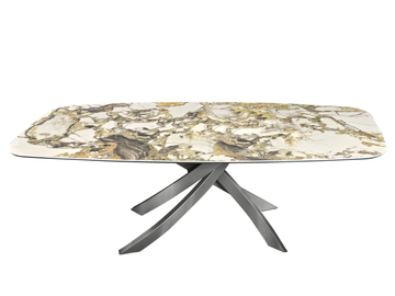 ARTISTICO - Barrel-shaped steel and SuperMarble table by Bontempi Casa
