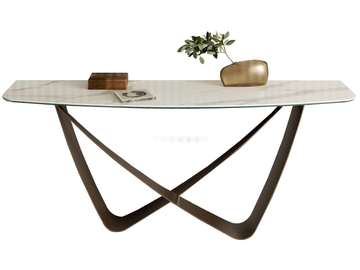 BACH - Console table with SuperMarble top and steel base by Bontempi Casa