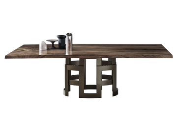 IMPERIAL - Rectangular steel and wood dining table by Bontempi Casa