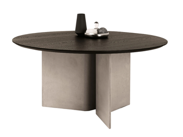 MAGNUM - Cement and wooden dining table by Bontempi Casa