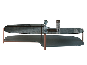 PAGODA - Low crystal and steel coffee table by Bontempi Casa