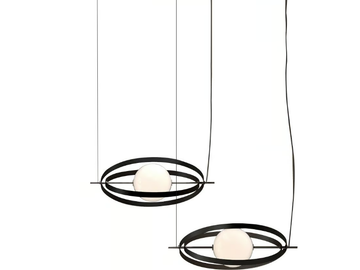 PAPILLON - Glass and steel pendant lamp by Bontempi Casa