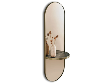 PILL - Steel framed wall-mounted mirror with shelf by Bontempi Casa