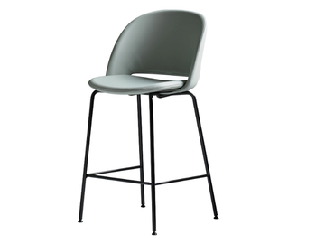 POLO - High leather stool with back by Bontempi Casa