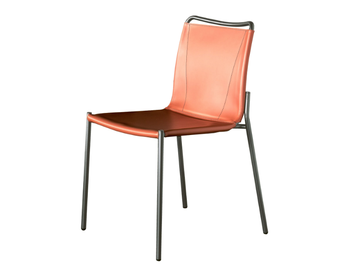SHAPE - Tanned leather chair by Bontempi Casa