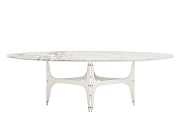 UNIVERSE - Oval steel and SuperMarble dining table by Bontempi Casa