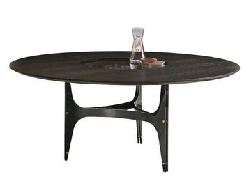 UNIVERSE - Round steel and wood dining table by Bontempi Casa