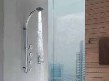 MIXA/3 FITAIR - Shower wallbar with hand shower by Bossini