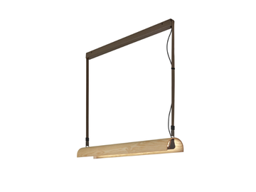 ALUET S/100 - LED steel and wood pendant lamp by BOVER