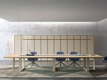 ARCHE - Rectangular walnut meeting table by Bralco