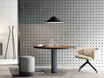 ARCHE - Round walnut meeting table by Bralco