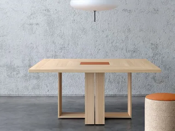 ARCHE - Square tanned leather meeting table by Bralco