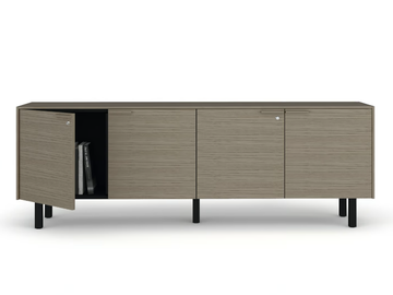 CREDENZE - Low wooden office storage unit with lock by Bralco