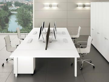 GATE - Multiple wooden office desk with cable management by Bralco