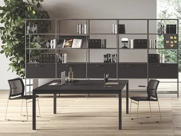 GATE - Square engineered wood meeting table by Bralco