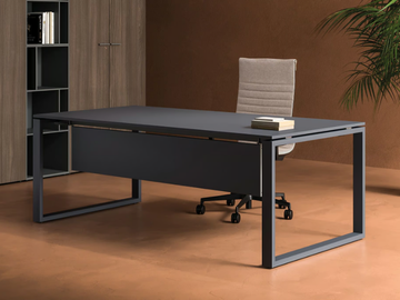 LOOPY - Aluminium and wood executive desk by Bralco