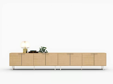 LOOPY - Modular oak office storage unit with hinged doors by Bralco