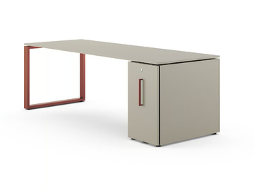 LOOPY - Rectangular office desk with shelves by Bralco