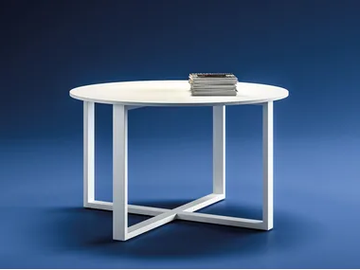 LOOPY - Round tempered glass meeting table by Bralco