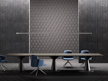 METAR - Oak meeting table with cable management by Bralco