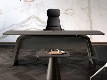 METAR - Oak office desk with cable management by Bralco