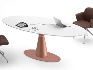 METAR - Oval meeting table with cable management by Bralco