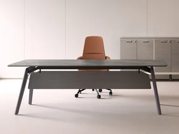 RAIL - Rectangular glass ceramic executive desk by Bralco