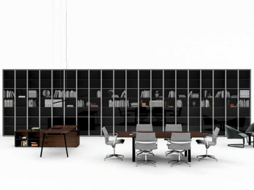 TAKE OFF - Open Modular tempered glass office shelving by Bralco