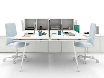 TAKE OFF - Sectional multiple wooden office desk with shelves by Bralco
