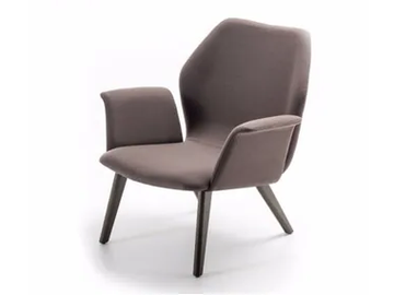 AVA - Upholstered fabric armchair with armrests by Bross