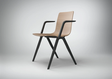 A-CHAIR - Stackable chair with armrests by Brunner
