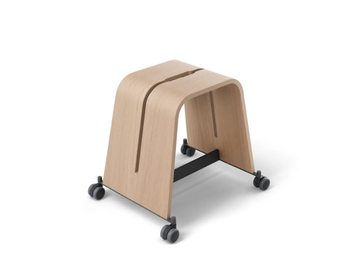 BOARDS - Beech office stool with castors by Brunner