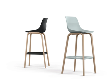 CRONA LIGHT - High barstool with back by Brunner