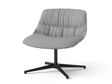 CRONA LIGHT LOUNGE - Swivel fabric easy chair with 4-spoke base by Brunner