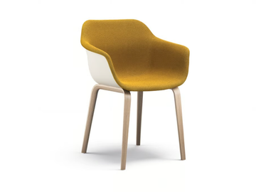 CRONA LIGHT TOUCH - Upholstered fabric chair with armrests by Brunner