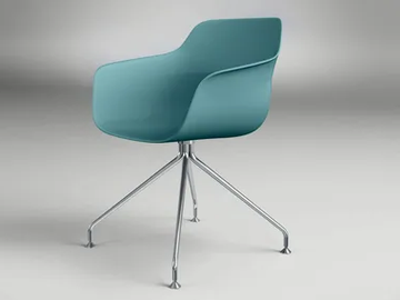 CRONA LIGHT - Trestle-based restaurant chair with armrests by Brunner