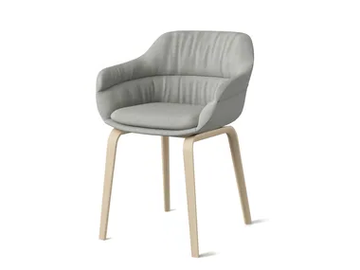 CRONA LIGHT - Upholstered fabric chair with armrests by Brunner