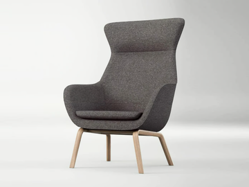 CRONA LOUNGE - Armchair with armrests high-back by Brunner