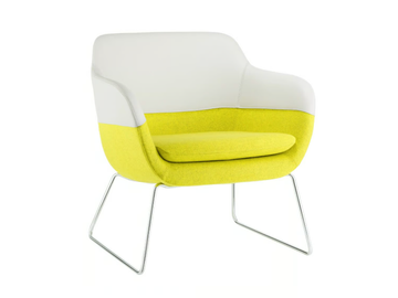 CRONA LOUNGE - Sled base armchair with armrests by Brunner