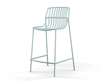 CRONA STEEL - Powder coated steel barstool with footrest by Brunner