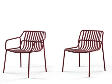 CRONA STEEL - Stackable powder coated steel easy chair by Brunner